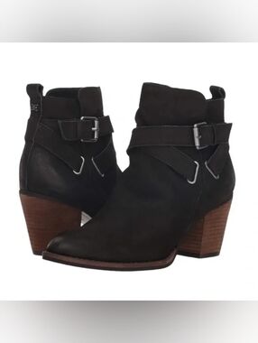 Sam Edelman Morris Black Suede Buckled Booties